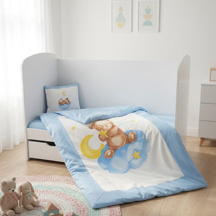 Rainy Бебешки спален комплект 5 части Baby Bear One size син