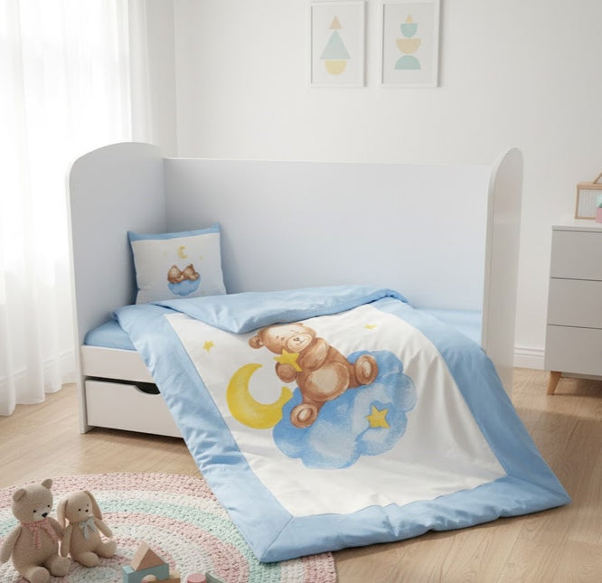 Rainy Бебешки спален комплект 5 части Baby Bear One size син