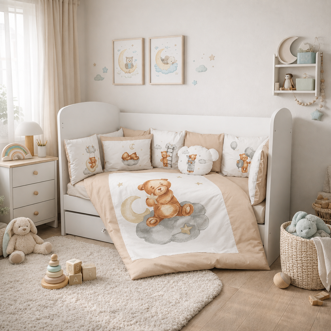 Rainy Бебешки спален комплект 7 части Baby Bear One size бежов