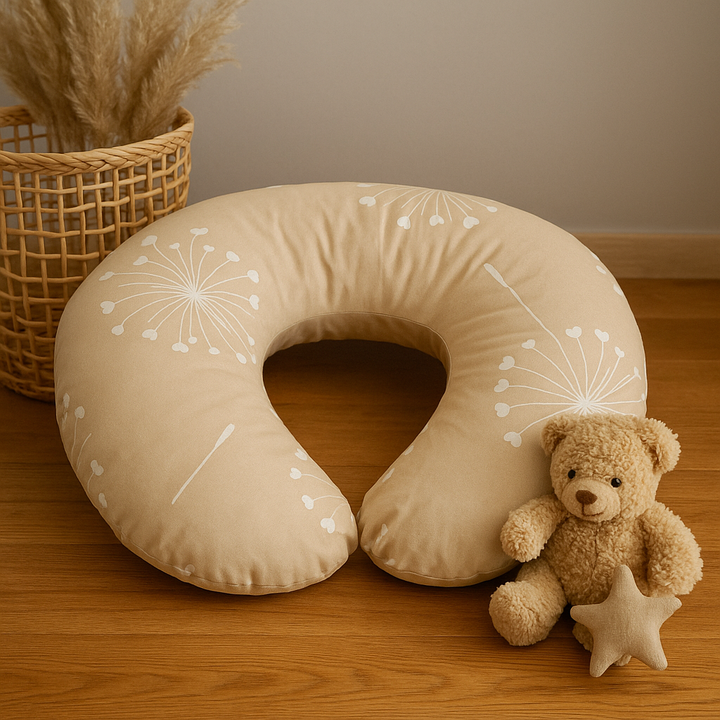 Rainy Възглавница за кърмене Бежови глухарчета