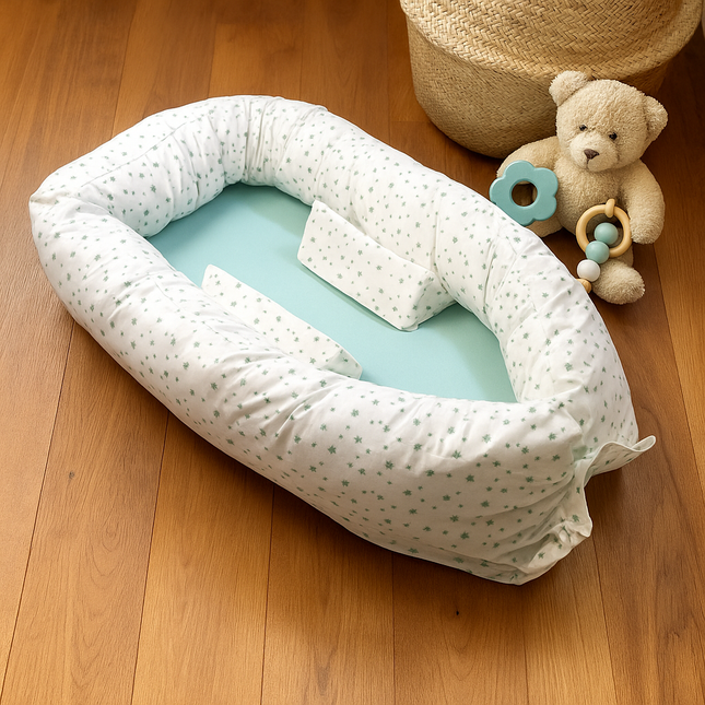 Rainy Бебешко гнездо с ограничители Мента звезди