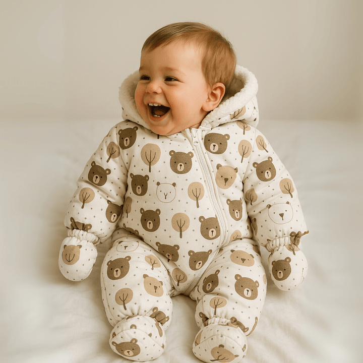 Rainy Бебешки космонавт Bears and trees 56 - 86 см. бял