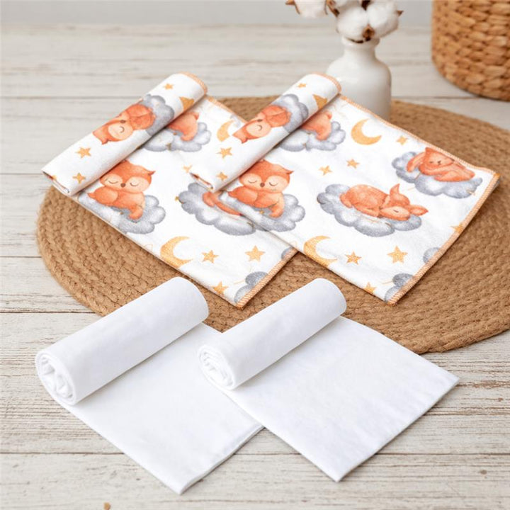 Rainy Комплект памучни пелени за бебе Бархет и Тензух Бухалче на облак