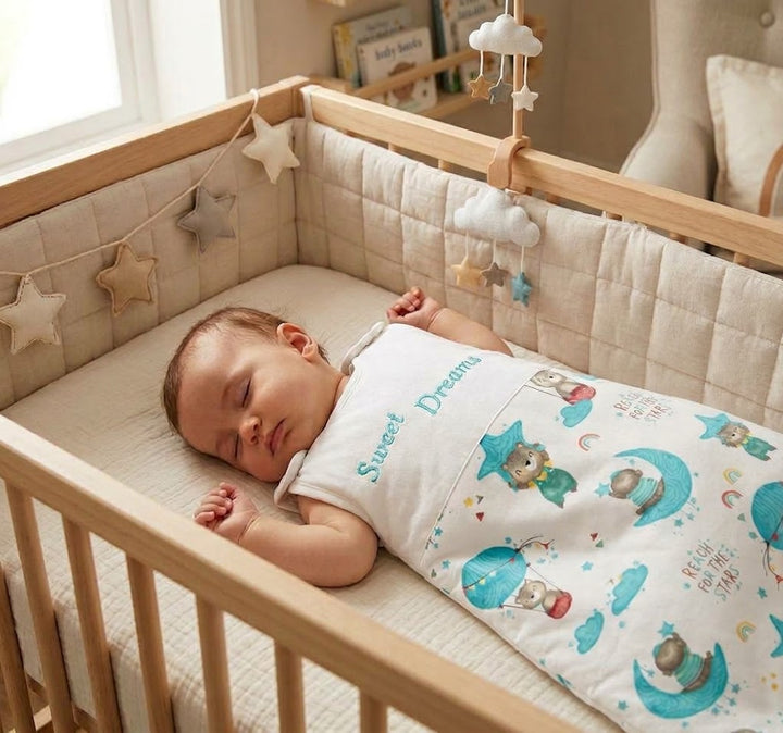 Rainy Детско спално чувалче Sweet Dreams Мече на луна резеда