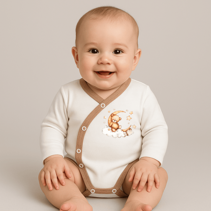 Rainy Бебешко боди Лунно мече бадем със странично закопчаване 56-68 см.