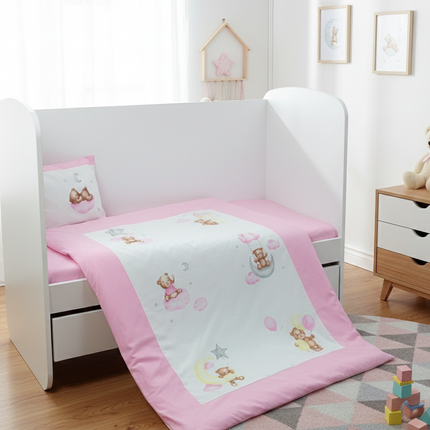 Rainy Бебешки спален комплект 3 части Baby Bear One size розов