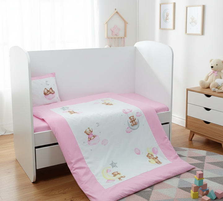 Rainy Бебешки спален комплект 3 части Baby Bear One size розов
