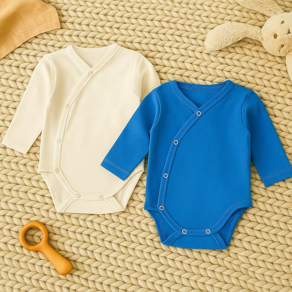 Rainy Комплект бодита 2 броя 56 - 68см. екрю/небе