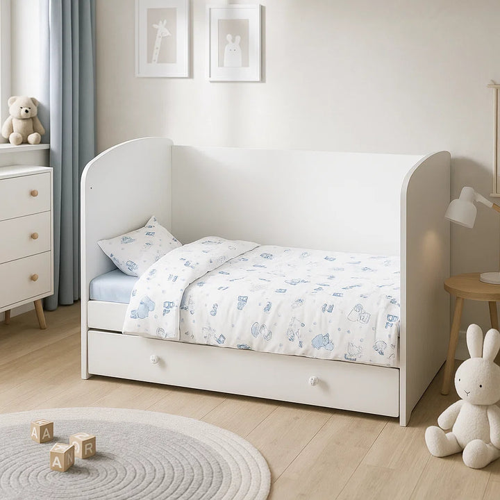 Rainy Бебешки спален комплект 3 части 70х140 см. Мече с букви син