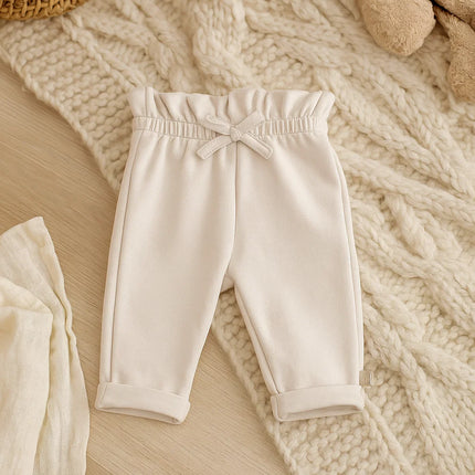 Rainy Бебешки дълъг панталон с висока талия 62-92 см. нежно екрю