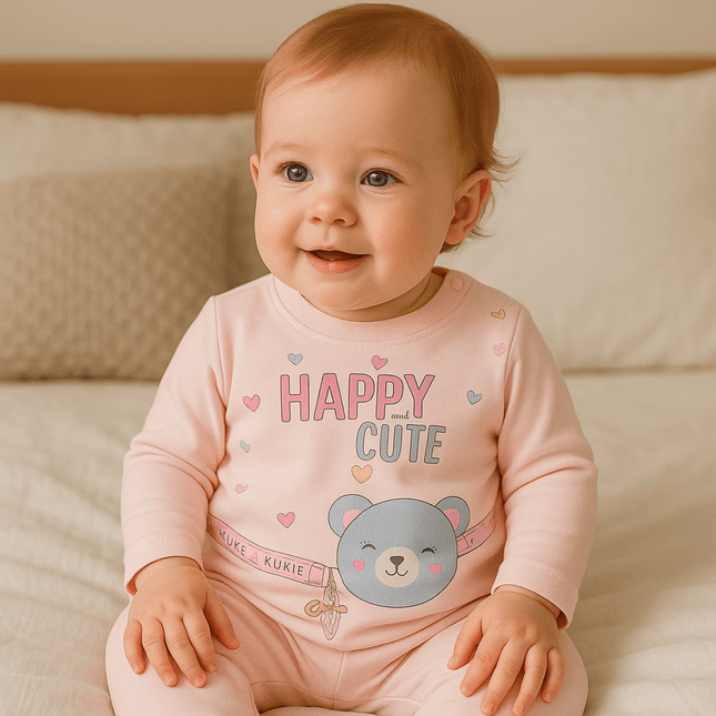 Rainy Бебешка блуза с дълъг ръкав Happy cute 62-92 см. розов