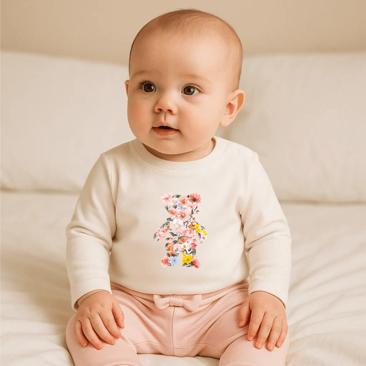 Rainy Бебешка блуза с дълъг ръкав Цветно мече 62-92 см. екрю