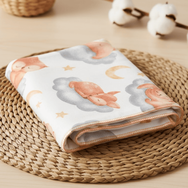 Rainy Бебешка пелена бархетна 80х80 см. Бухалче на облак