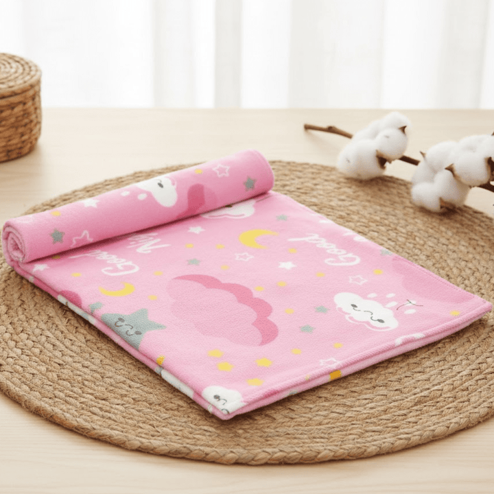 Rainy Бебешка пелена бархетна 120х120 см. Good night розов