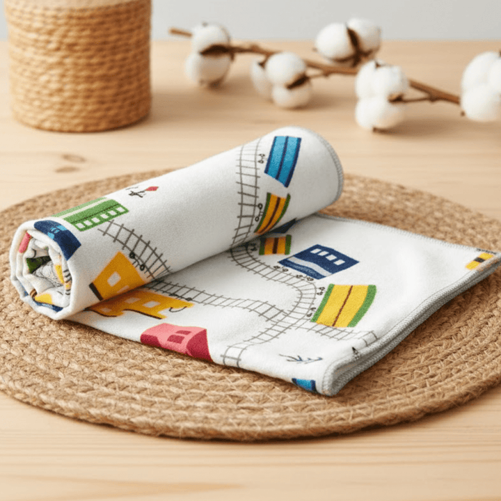 Rainy Бебешка пелена бархетна 80х35 см. Шарено влакче