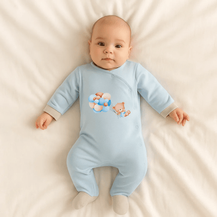 Rainy Бебешки гащеризон Мече с балони син 48 - 62 см.