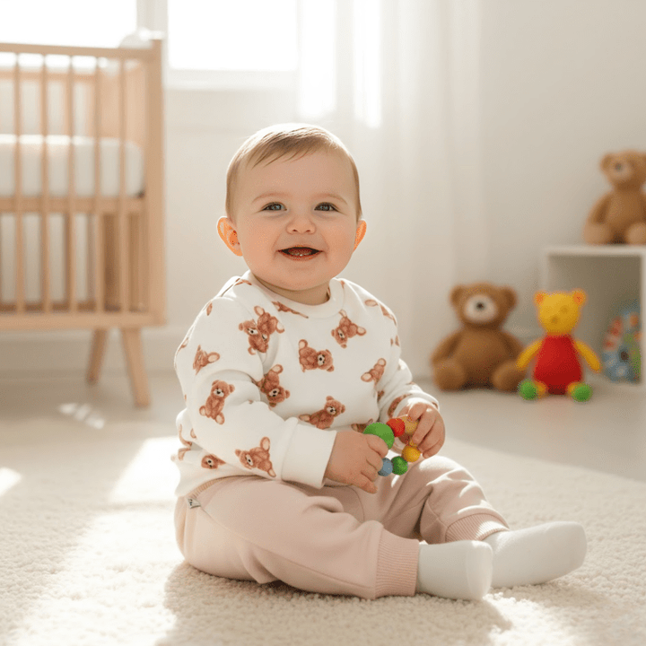 Rainy Бебешки комплект от 2 части Мече 62-92 см. крем