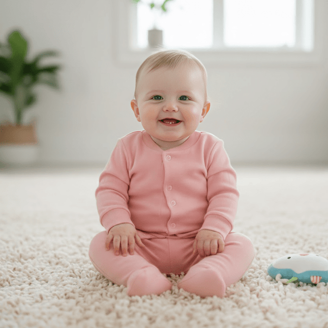 Rainy Бебешки комплект 2 части Жилетка с ританка 48-62 см. пудра