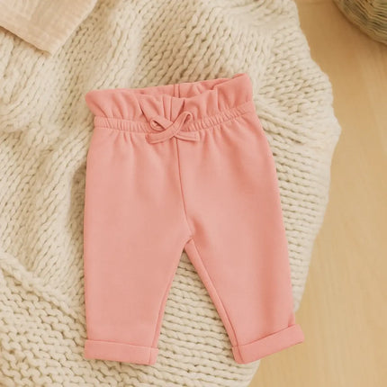 Rainy Бебешки дълъг панталон с висока талия 62-92 см. пудра