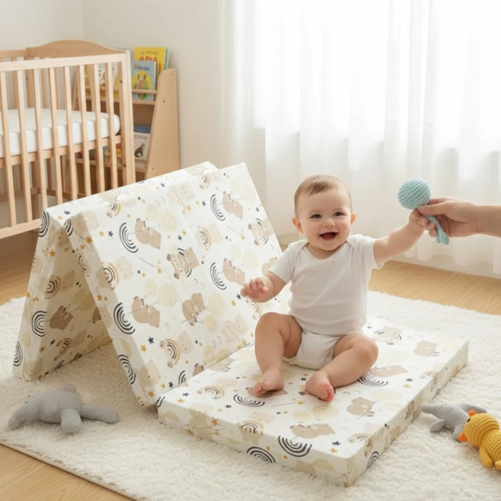Rainy Бебешки сгъваем матрак 60х120 см. Мече с балони