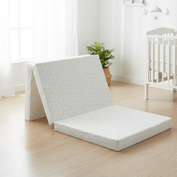 Rainy Бебешки сгъваем матрак 60х120 см. Мента звезди