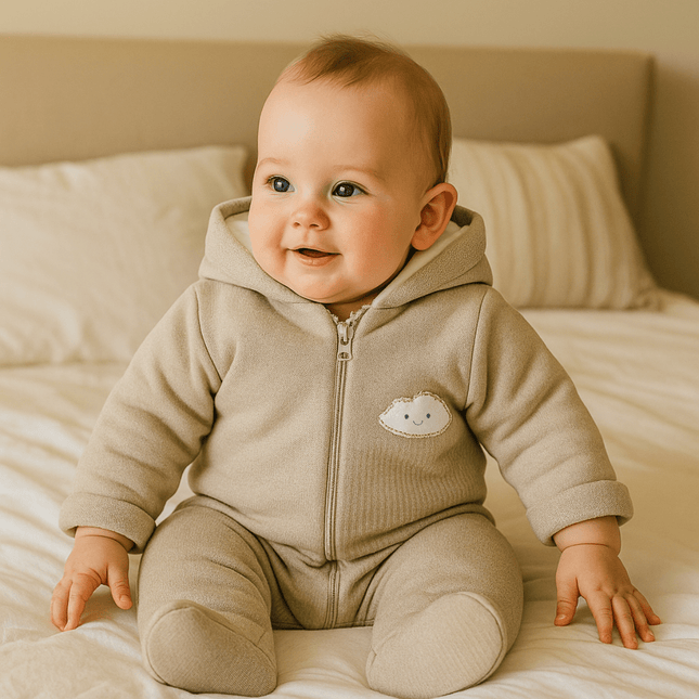 Rainy Бебешки ватиран гащеризон Облаче 56 - 80 см. бежов