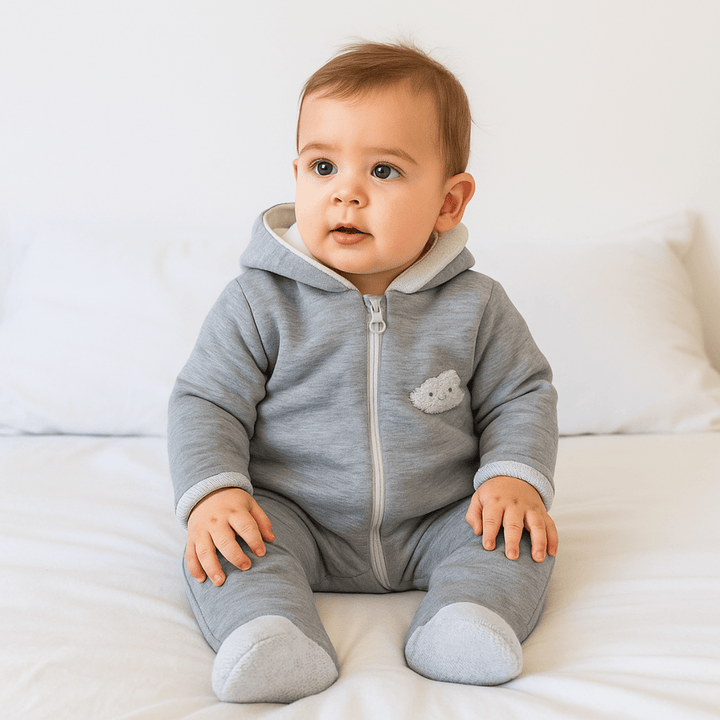 Rainy Бебешки ватиран гащеризон Облаче 56 - 80 см. сив