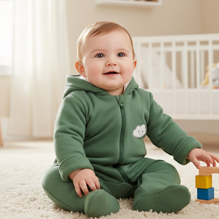 Rainy Бебешки ватиран гащеризон Облаче 56 - 80 см. зелен