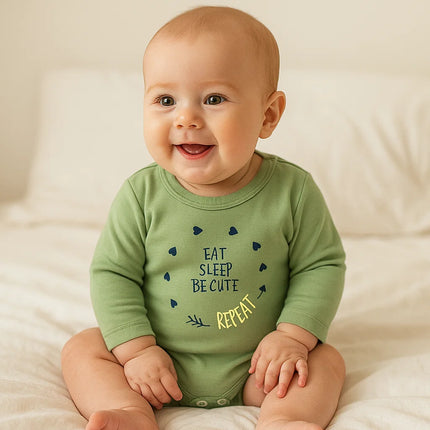 Rainy Бебешко боди с дълъг ръкав 48-86см. Eat, Sleep... гора