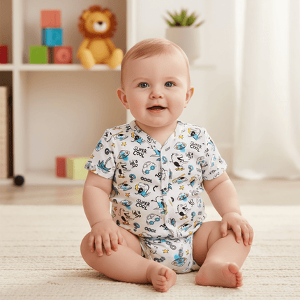 Rainy Бебешко боди с къс ръкав и предно закопчаване 48 - 62 см. Let's go Dino