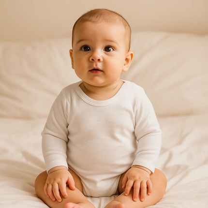 Rainy Бебешко боди с дълъг ръкав 56-62 см. екрю