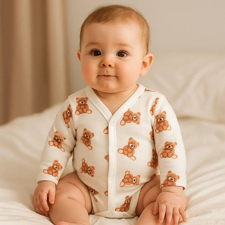 Rainy Бебешко боди с дълъг ръкав и предно закопчаване 48 - 74см. Мече