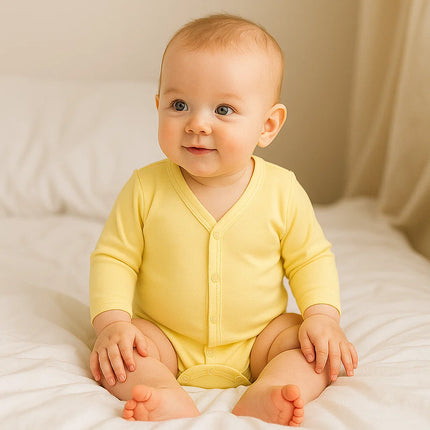 Rainy Бебешко боди с предно закопчаване Yellow 48 - 74см.