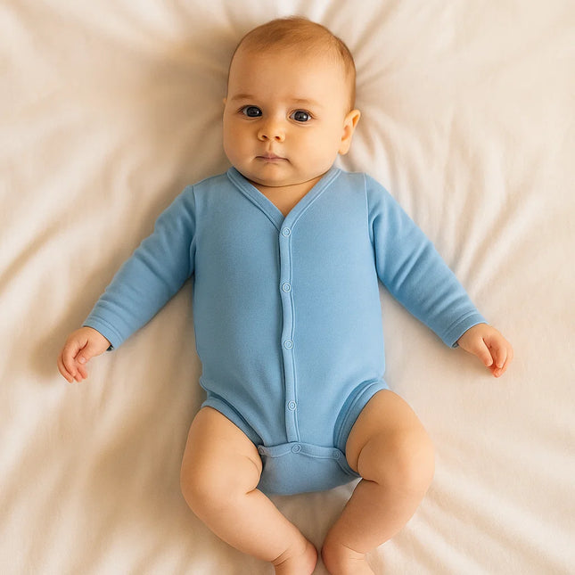 Rainy Бебешко боди с предно закопчаване дълъг ръкав 48 - 62см. син