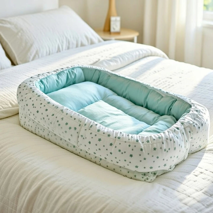 Rainy Бебешко антирефлуксно гнездо за новородено Лукс Мента звезди