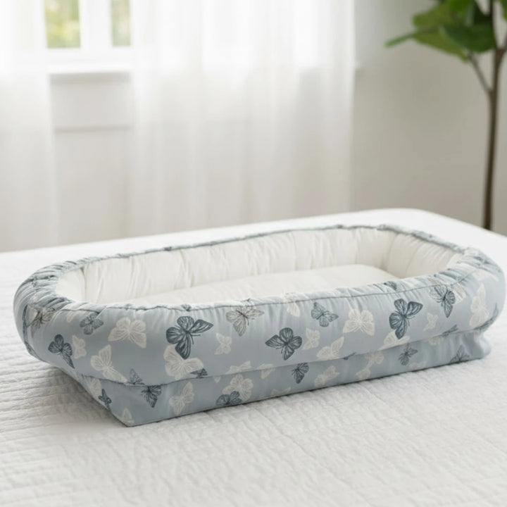 Rainy Бебешко антирефлуксно гнездо за новородено Лукс Пеперудки мента