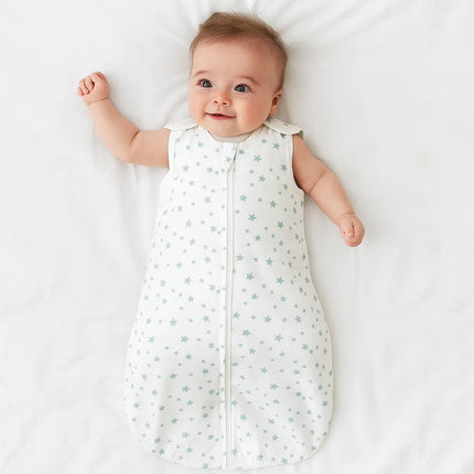 Rainy Детско спално чувалче Класик с цип Мента звезди Лято