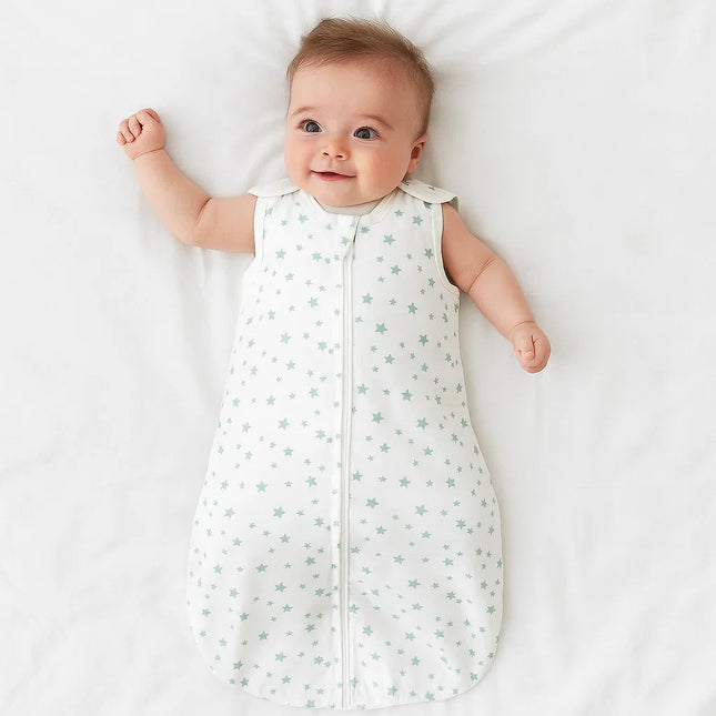 Rainy Детско спално чувалче Класик с цип Мента звезди Лято