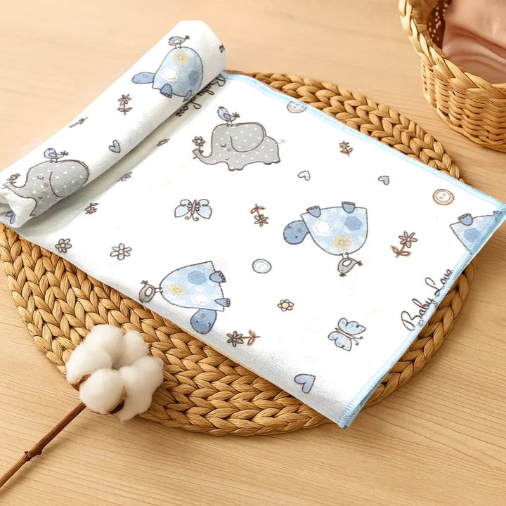 Rainy Бебешка пелена бархетна 80х35 см. Сини зебри и слончета