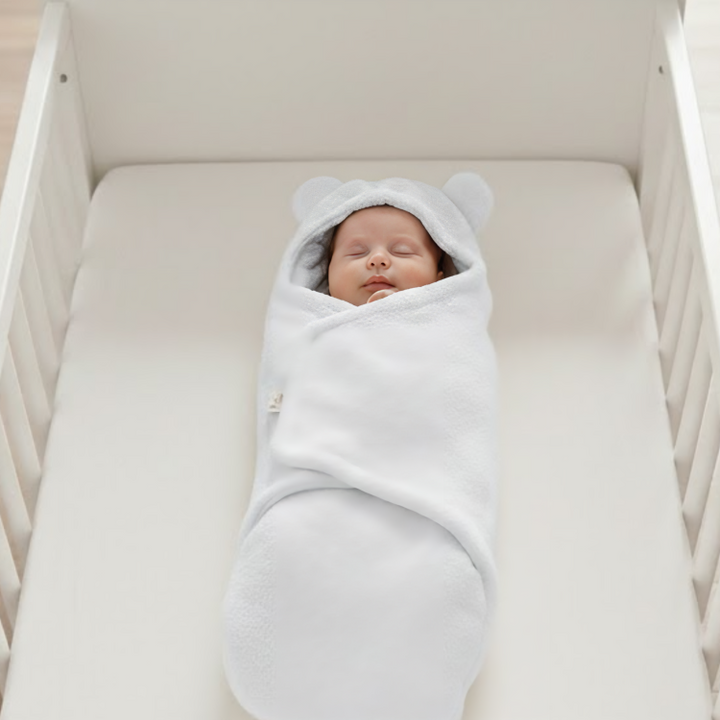 Rainy Бебешка пелена за новородено Топла прегръдка бял/звезди