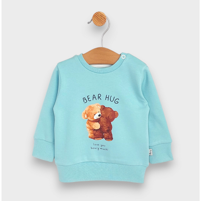 Rainy Бебешка блуза с дълъг ръкав Bear hug 62-92 см. аква