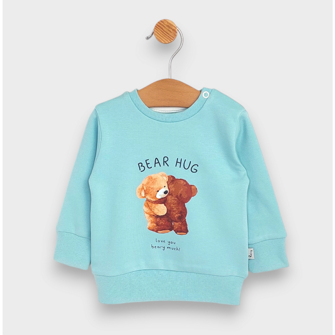 Rainy Бебешка блуза с дълъг ръкав Bear hug 62-92 см. аква