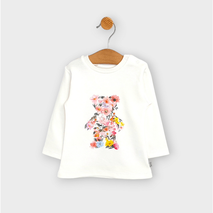 Rainy Бебешка блуза с дълъг ръкав Цветно мече 62-92 см. екрю