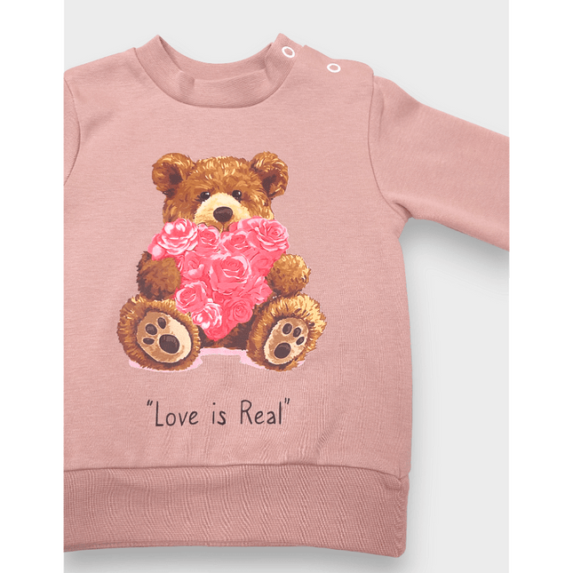 Rainy Бебешка блуза с дълъг ръкав Love is real 62-92 см. пепел от рози