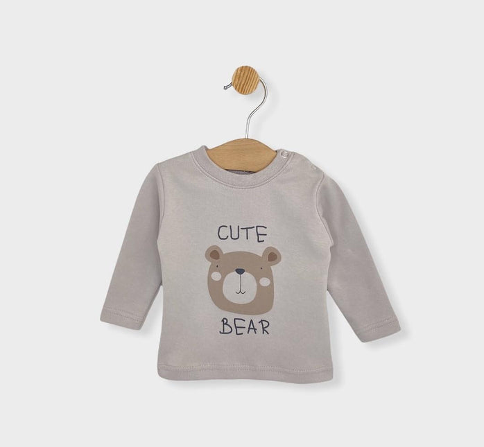 Rainy Бебешка блуза с дълъг ръкав топло какао 62-80 см. Cute Bear