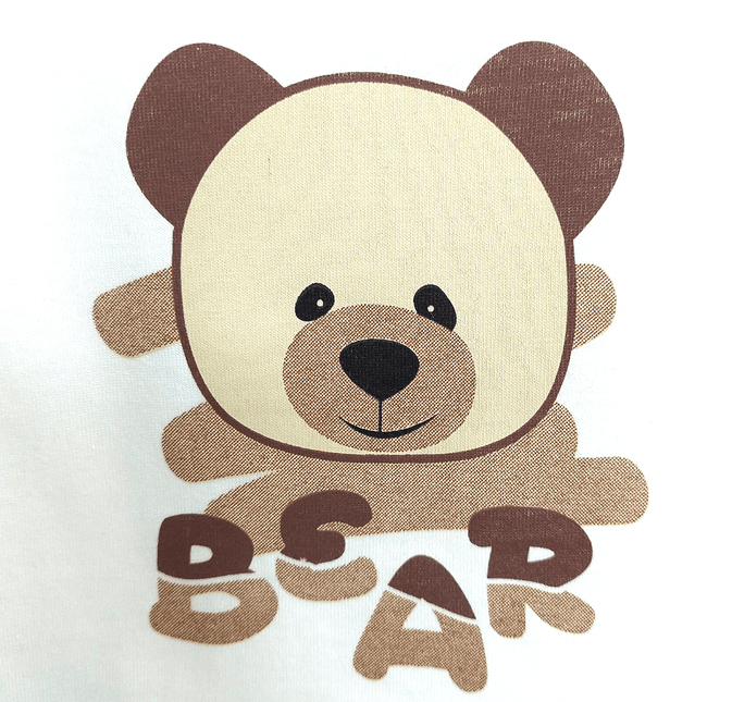 Rainy Бебешка блуза с къс ръкав Bear 62-86 см. екрю