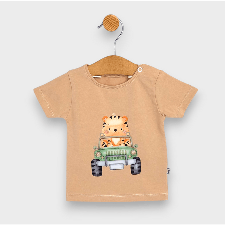 Rainy Бебешка блуза с къс ръкав Cool tiger 62-92 см. мока