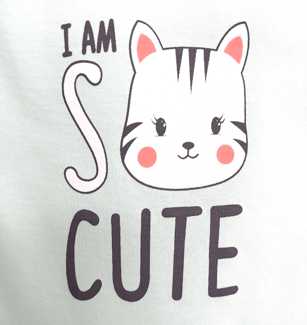 Rainy Бебешка блуза с къс ръкав Cute Cat 62-86 см. резеда