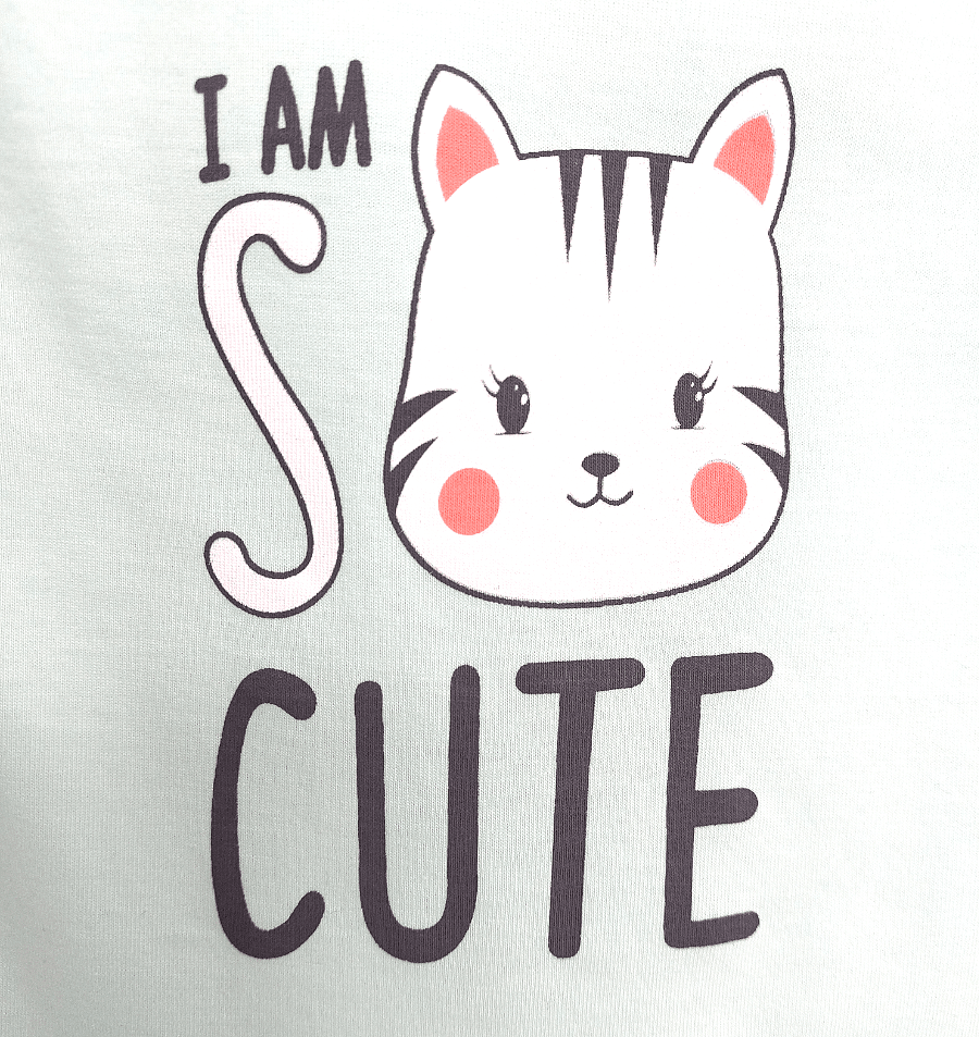 Rainy Бебешка блуза с къс ръкав Cute Cat 62-86 см. резеда