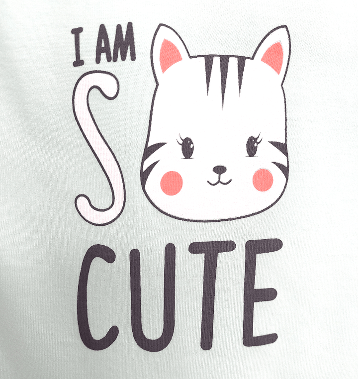 Rainy Бебешка блуза с къс ръкав Cute Cat 62-86 см. резеда
